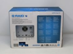 A boxed as new G-Technology 20TB G-RAID Dual Hard Drive Storage System with Thunderbolt 3 (Box