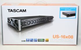 A boxed as new TASCAM US-16X08 Rack Mountable 16x8 Channel USB Audio Interface / Mic Preamp (Box