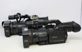 Two pre-owned Panasonic AG-DVC80P 3CCD MiniDV Camcorders with Leica Dicomar Lenses in an unpadded
