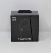 A boxed as new pair of Beats Powerbeats Bluetooth Wireless In-Ear Headphones in Black (MN: MWNV2ZM/A