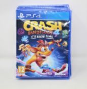 Five as new Crash Bandicoot 4: It's About Time Game Disks for Sony PS4 (Packaging sealed).