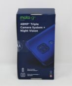 A boxed as new Motorola Moto G9 Play XT22083-3 64GB in Sapphire Blue (Checkmend report ID:
