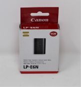 A boxed as new Canon LP-E6N Battery Pack (P/N: 9486B002[AB]) (Box sealed).