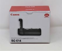 A boxed as new Canon BG-E14 Battery Grip for EOS 70D, 80D & 90D Cameras (P/N: MPN: 8471B001[AA]) (