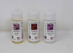 A quantity of Element 100+20 Series 100ml 0mg Shortfill e-Liquids; 20 x Watermelon Chill, 10 x