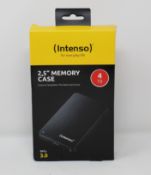 Two boxed as new Intenso Memory Case 4TB Portable Hard Drives in Black (Boxes sealed, one box
