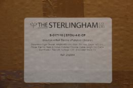 A boxed Sterlingham Stourton 4 Rail Electric Towel Warmer in polished chrome (S-017110 / STOU-4-E-