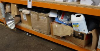 A shelf of miscellaneous items.