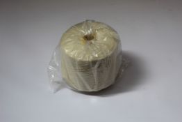 Eighteen spools of MBA Yarns 100% wool ecru yarn.