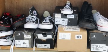 Six pairs of assorted as new Converse footwear to include one pair of children's canvas sneakers (