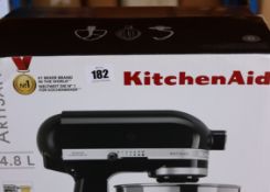 A boxed KitchenAid Artisan 4.8L Stand Mixer in Onyx Black (5KSM125BOB).