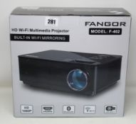 A boxed as new Fangor F-402 HD Wi-Fi Multimedia Projector.