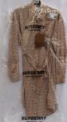 An as new Burberry Monogram print crepe de chine shirt dress (Size 6 RRP £1190).