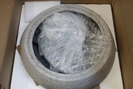 An as new Vonhaus round faux concrete fire plinth.