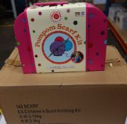 Six boxed as new Buttonbag Pompom Scarf Kits.