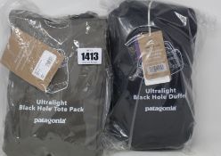 As new Patagonia bags; two Ultralight Black Hole Duffel (30l - RRP £40 each) and four Ultralight