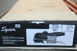 A boxed as new Fender Squier Affinity Bass Pack (Includes Squier Affinity PJ Bass, Rumble 15 Amp,
