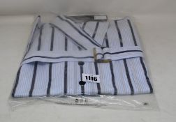 An as new Palmer//Harding navy stripes cotton boyfriend shirt with strap collar detail (Size 6 - RRP