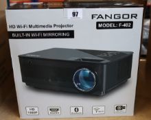 A boxed as new Fangor F-402 HD Wi-Fi Multimedia Projector.
