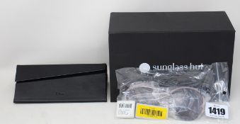 A pair of ladies as new Dior Dioround 030 57LC6 blue pink frame sunglasses with case.