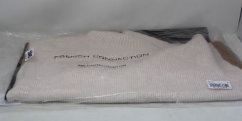 Four as new French Connection high neck colour block jumpers (All S).