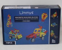 Twelve boxed as new Limmys magnetic building blocks 74pcs.