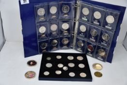 Coins: Twenty seven UK £5 coins in Change Checker album together with a collection of European