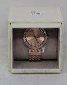 A ladies as new Michael Kors Darci watch in rose gold (MK3192).