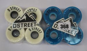 An as new Jessup 60ft skateboard grip tape roll in Black, four packs of DSTREET 59 cent wheels 78A