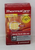 Twenty four Thermacare Heatwraps (2 pack) Advanced Back Pain Relief (Exp: 10/22).