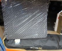 Two as new Regatta Renata camping beds together with five as new packs of foam jigsaw tiles (4