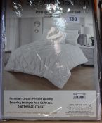 Five as new Seventh Stitch Pintuck Double Duvet Cover Sets in white (Some damage to packaging).