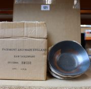 A boxed as new Fairmont & Main England raw 12-piece dinner set in slate.