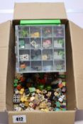 A quantity of pre-owned Minecraft mini figures with Minecraft carry case/playset (Approximately 60