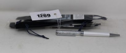 Four as new Swarovski Crystalline ball point pens (RRP £35 each).