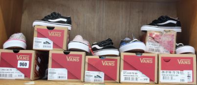Seven pairs of children's/infants assorted as new Vans footwear.
