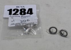 Two pairs of as new Pandora round sparkle earrings (290585CZ).