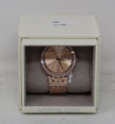 A ladies as new Michael Kors Darci watch in rose gold (MK3192).