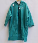 An as new Smoc Smoc full zip smock in teal and pebble grey (L - RRP £140).
