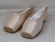 Two pairs of as new Gaynor Minden ballet shoes; Sleek Fit 8.5 Nar 4 box Hard shank deep vamp low