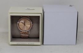 A ladies as new Michael Kors Darci watch in rose gold (MK3192).