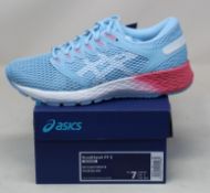 Three pairs of women's as new Asics RoadHawk FF 2 trainers (1 x UK 4.5, 2 x UK 5).