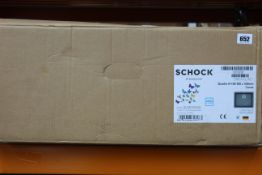 A boxed Schock Quadro Single Bowl Undermount Kitche Sink (QUAN100U43).