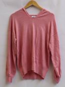 Three as new NRBY Lily hooded cotton cashmere sweaters (2 x S, 1 x M).