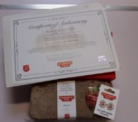 A brick recovered from the Salvation Army Children's Home on Strawberry Field Liverpool (Recovered