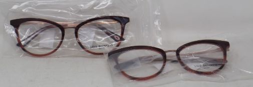 Two pairs of as new Lulu Guinness L939 glasses frames.