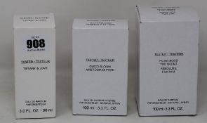 One Tiffany & Love eau de parfum (90ml), one Gucci Bloom Ambrosia Di Flori (100ml), one Sauvage