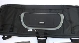 An as new Soundwear by Dimbath Professional Keyboard Case in black (147 x 45 x19cm).