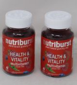 Twelve Nutriburst Health & Vitality plant based gummy multivitamins (x60) in mixed berry flavour (BB