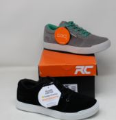 Three pairs of women's as new Ride Concepts trainers; two pairs of Vice (UK 6) and a pair of